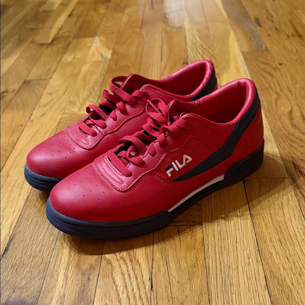Fila Red and Black Athletic Shoes